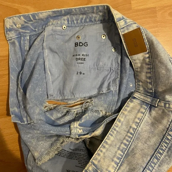 High Waisted Acid Ripped Jean Shorts - Picture 7 of 8